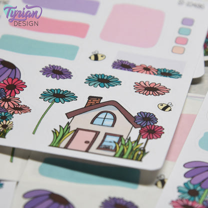 Gerber Daisy House Journal Stickers | 14 Stickers