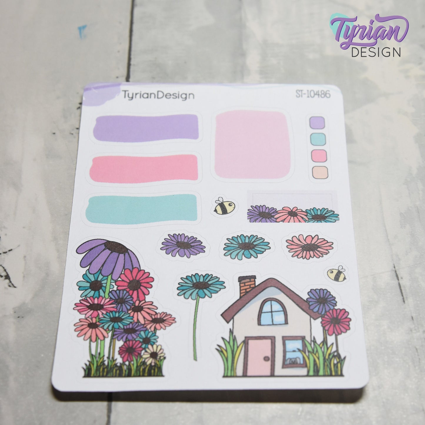 Gerber Daisy House Journal Stickers | 14 Stickers