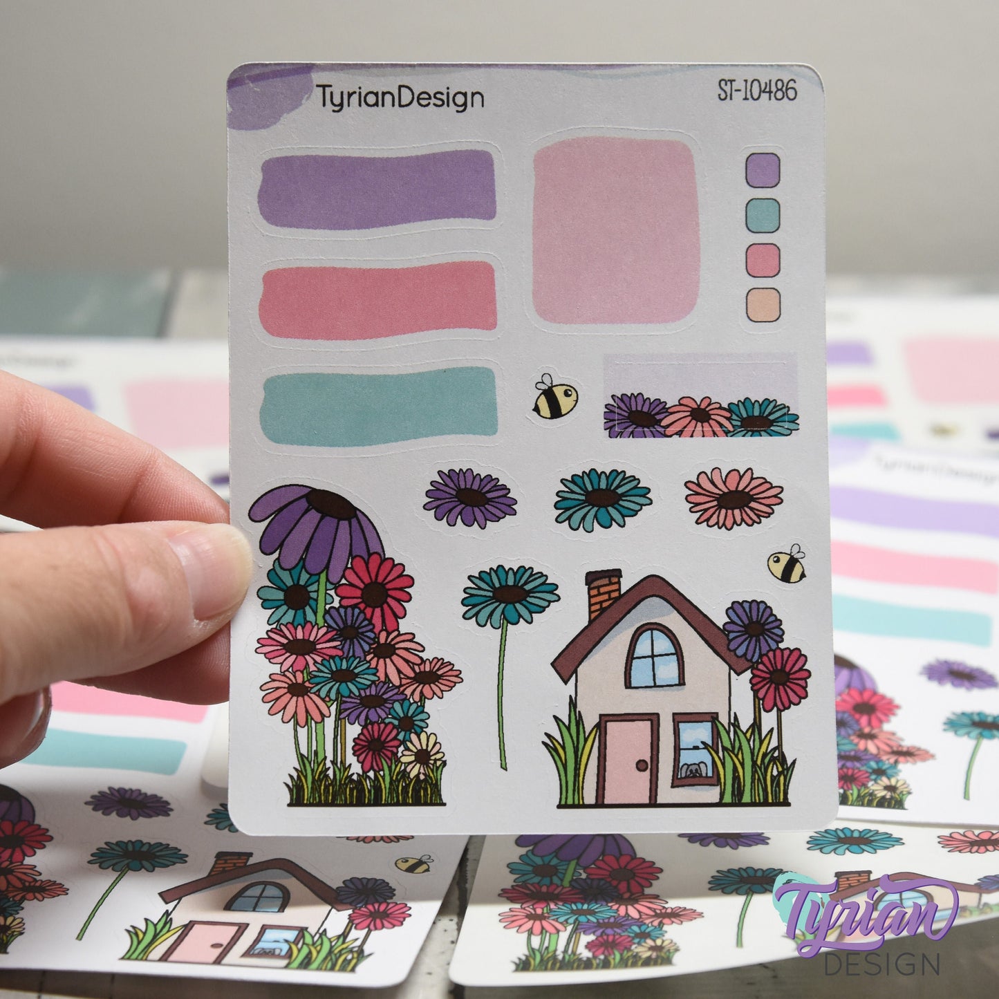 Gerber Daisy House Journal Stickers | 14 Stickers