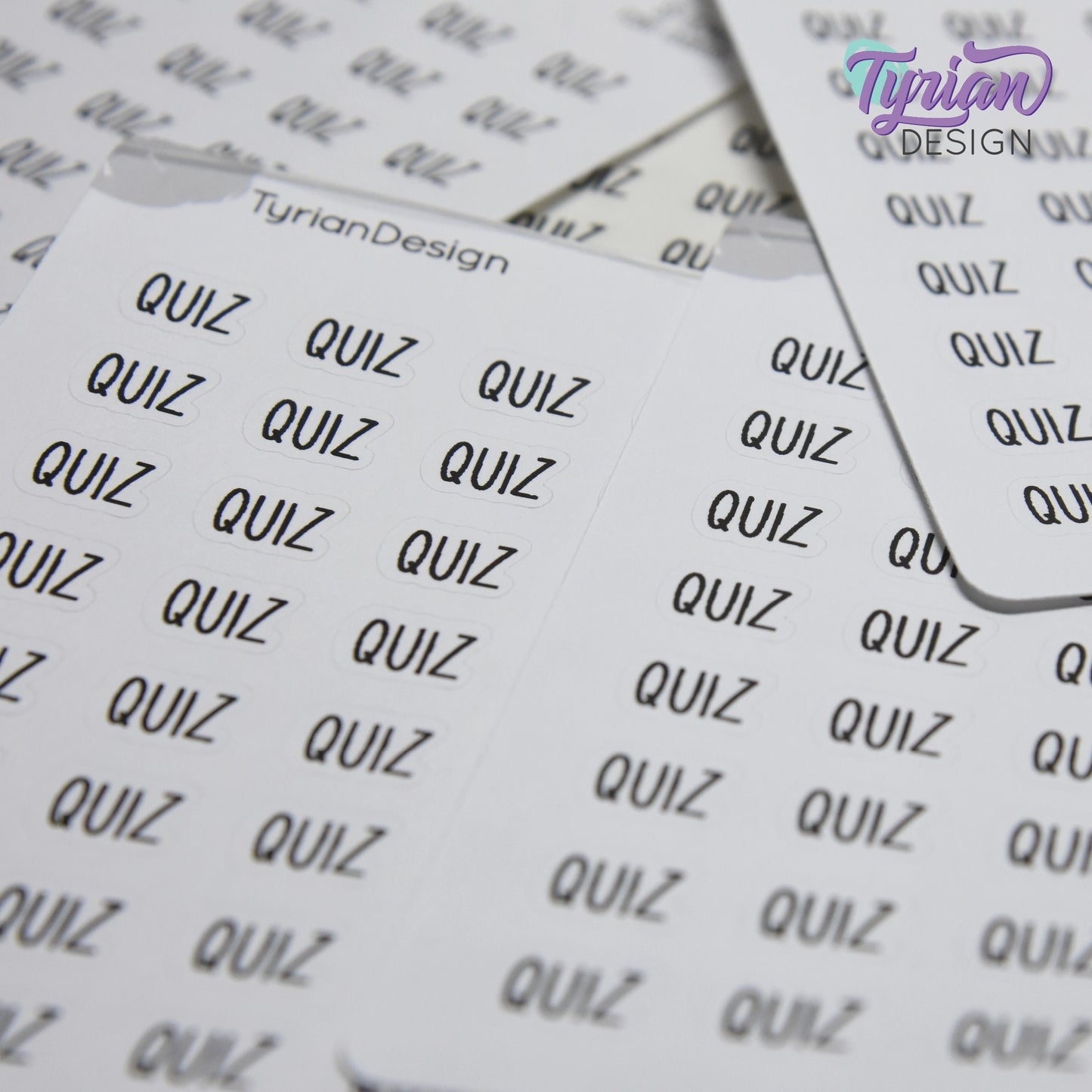 Quiz Sticker | 40 Stickers | .48" x .34" Each | Charley Font.
