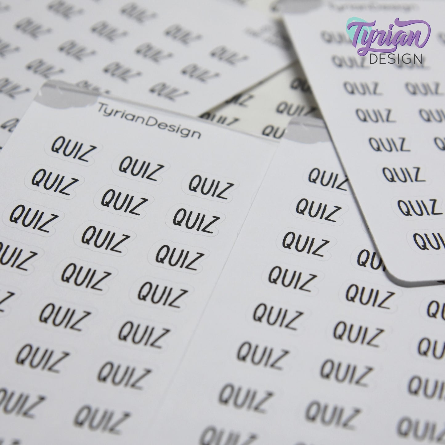 Quiz Sticker | 40 Stickers | .48" x .34" Each | Charley Font.