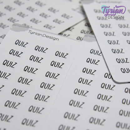 Quiz Sticker | 40 Stickers | .48" x .34" Each | Charley Font.