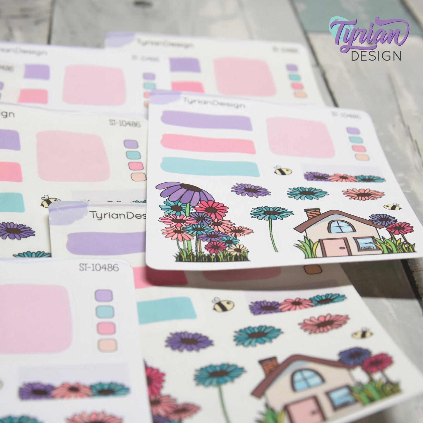 Gerber Daisy House Journal Stickers | 14 Stickers