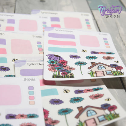 Gerber Daisy House Journal Stickers | 14 Stickers