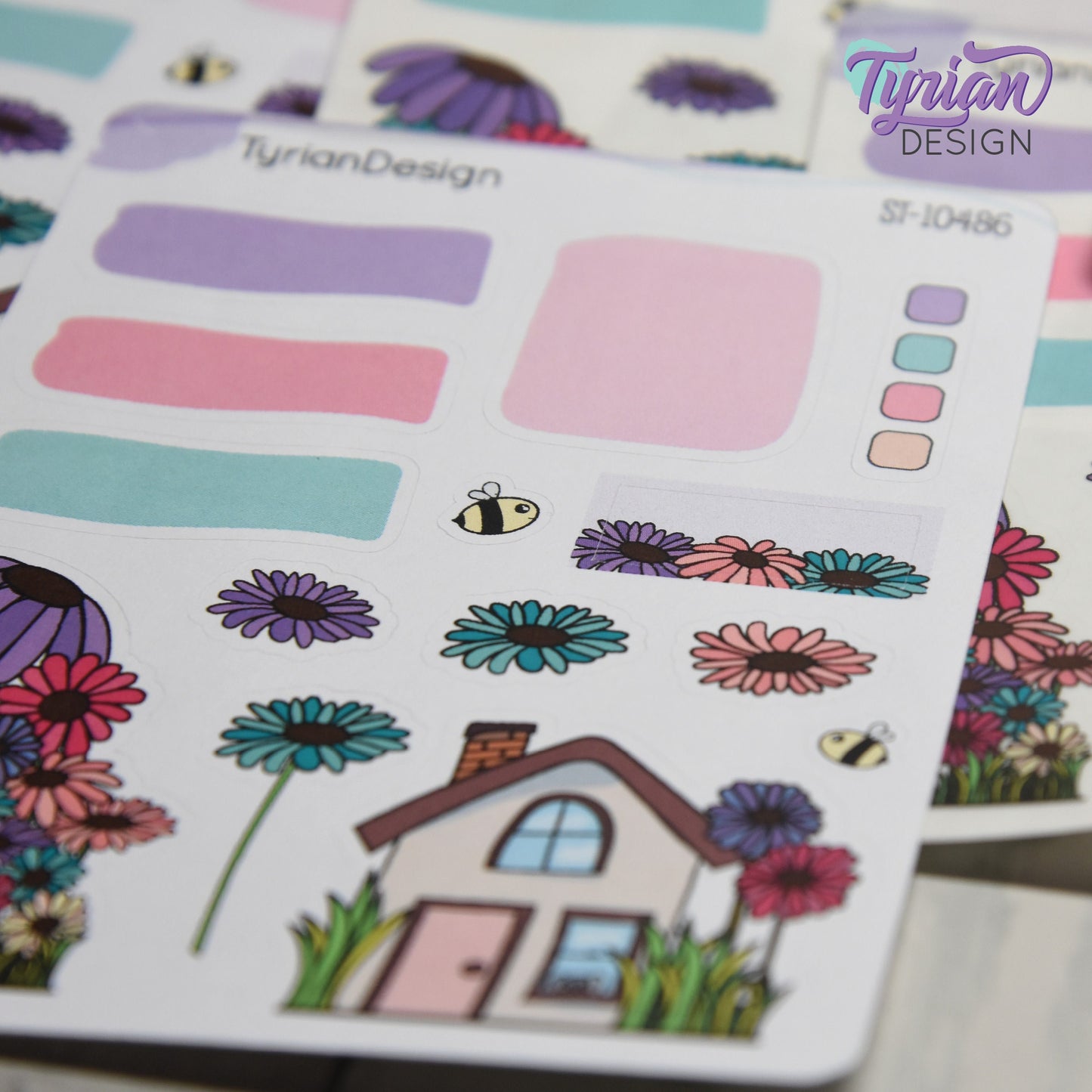 Gerber Daisy House Journal Stickers | 14 Stickers