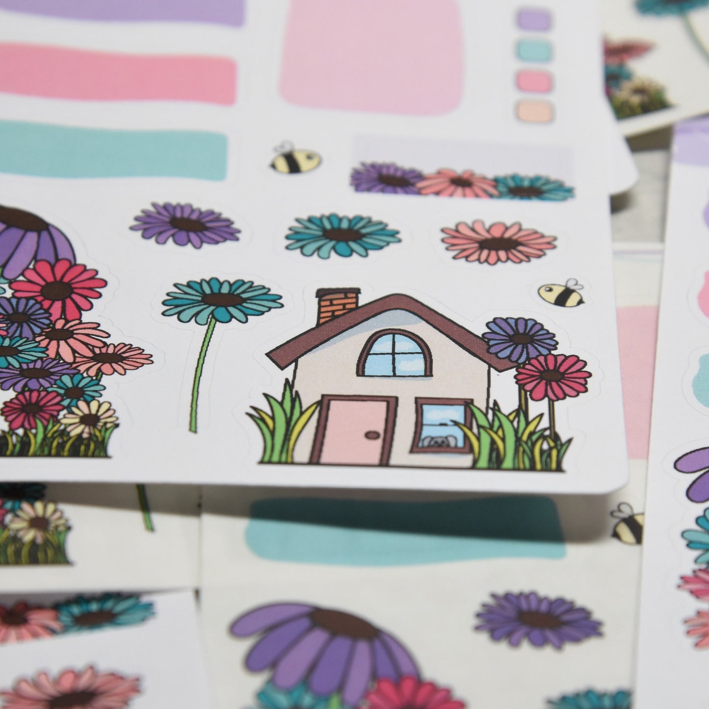Gerber Daisy House Journal Stickers | 14 Stickers