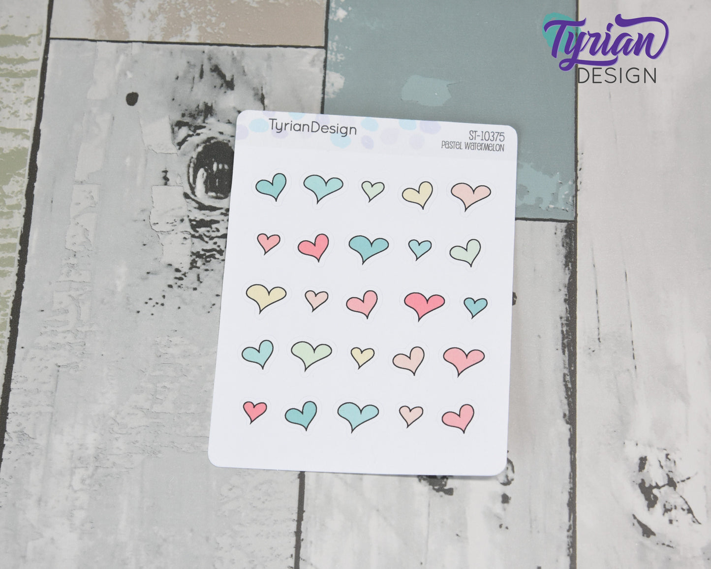 Hand Drawn Heart Stickers | 30 Stickers per sheet | 1/2" max sticker size
