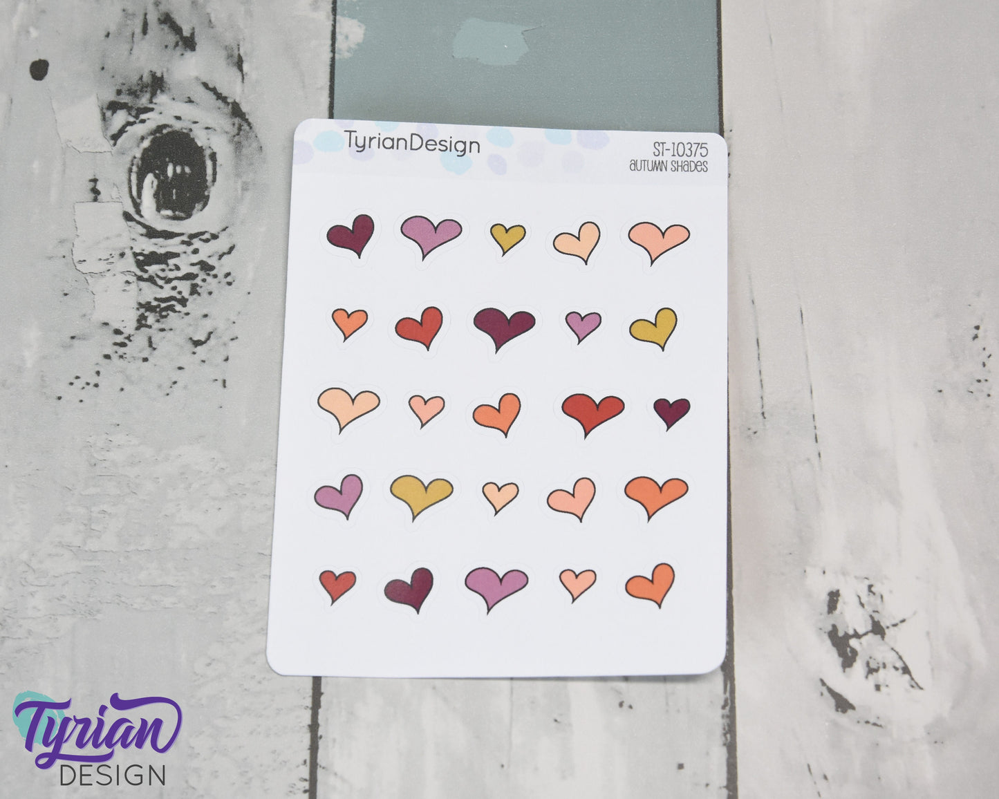 Hand Drawn Heart Stickers | 30 Stickers per sheet | 1/2" max sticker size