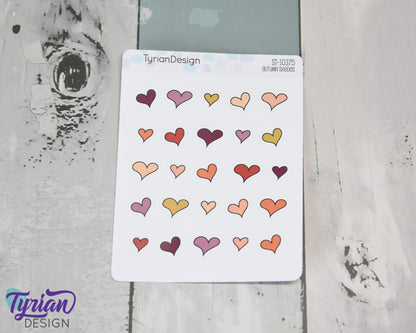 Hand Drawn Heart Stickers | 30 Stickers per sheet | 1/2" max sticker size