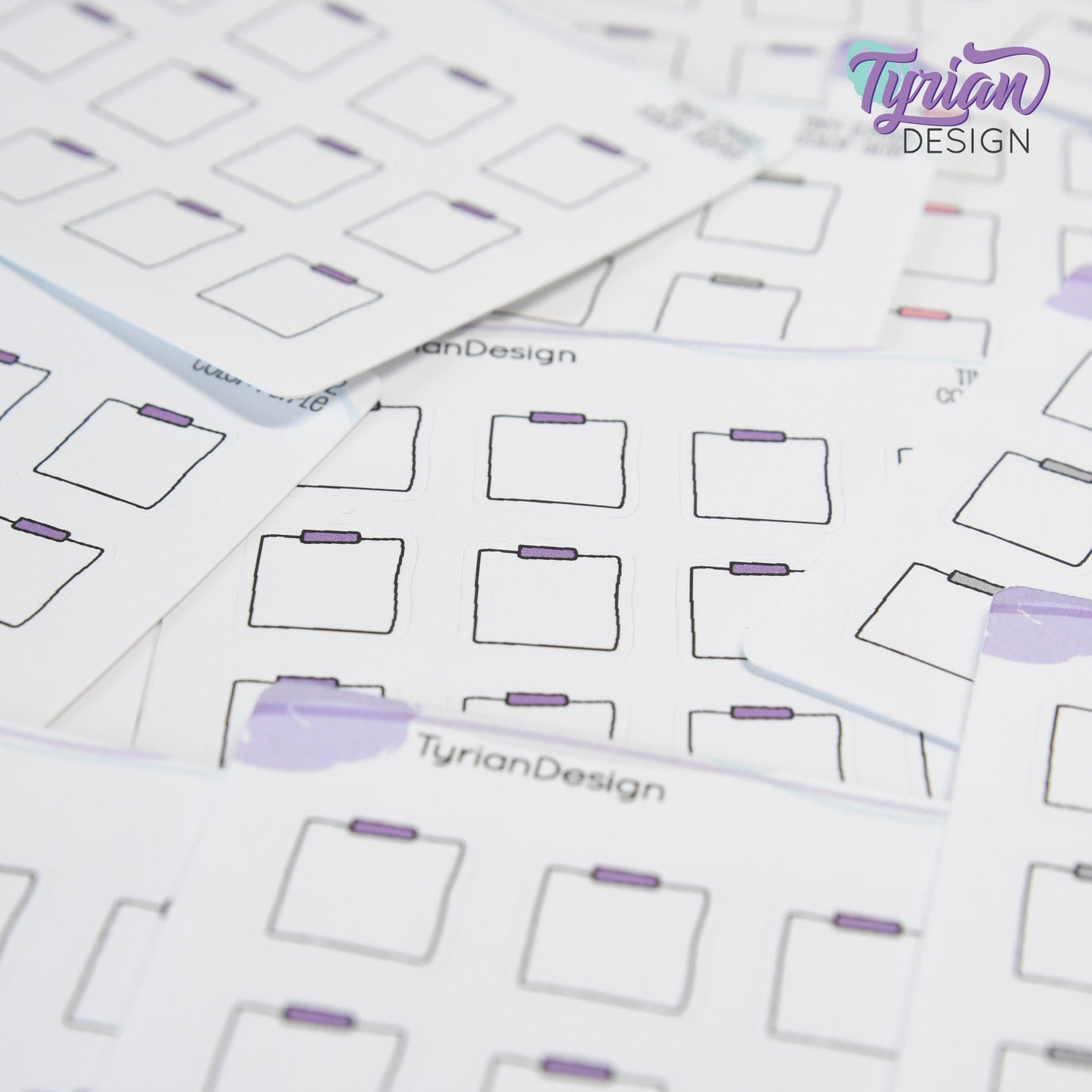 Tiny Sticky Note Stickers | 12 Stickers | .6 x .65" each | Colors: Gray, Pink, Purple