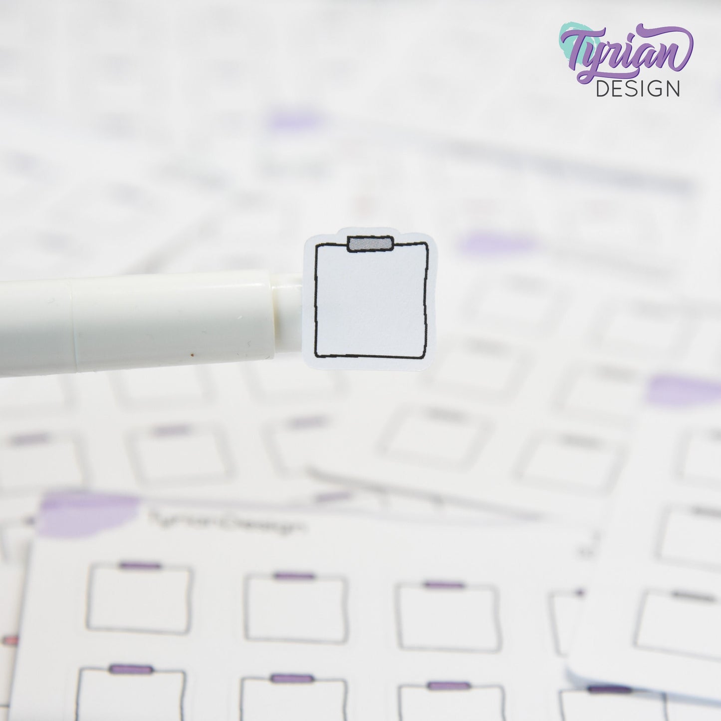 Tiny Sticky Note Stickers | 12 Stickers | .6 x .65" each | Colors: Gray, Pink, Purple