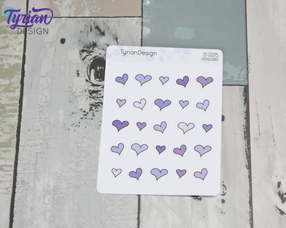 Hand Drawn Heart Stickers | 30 Stickers per sheet | 1/2" max sticker size
