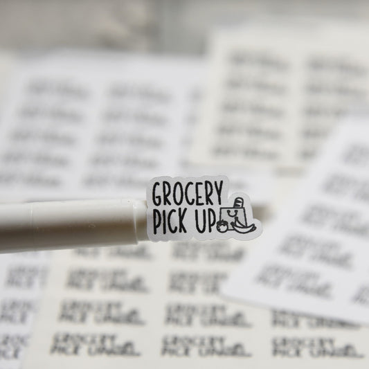 Grocery Pick Up Stickers | 15 Stickers | 1" x .6" Each | Charley Font