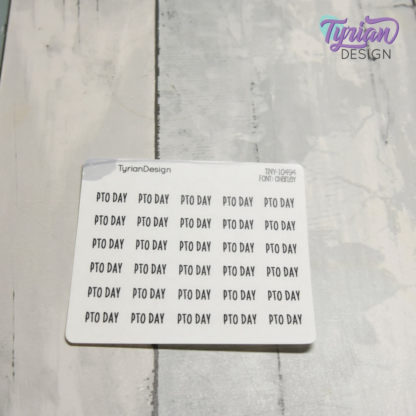 Tiny PTO Day Stickers | 30 Stickers | .54 x .26" each | Font: Charley
