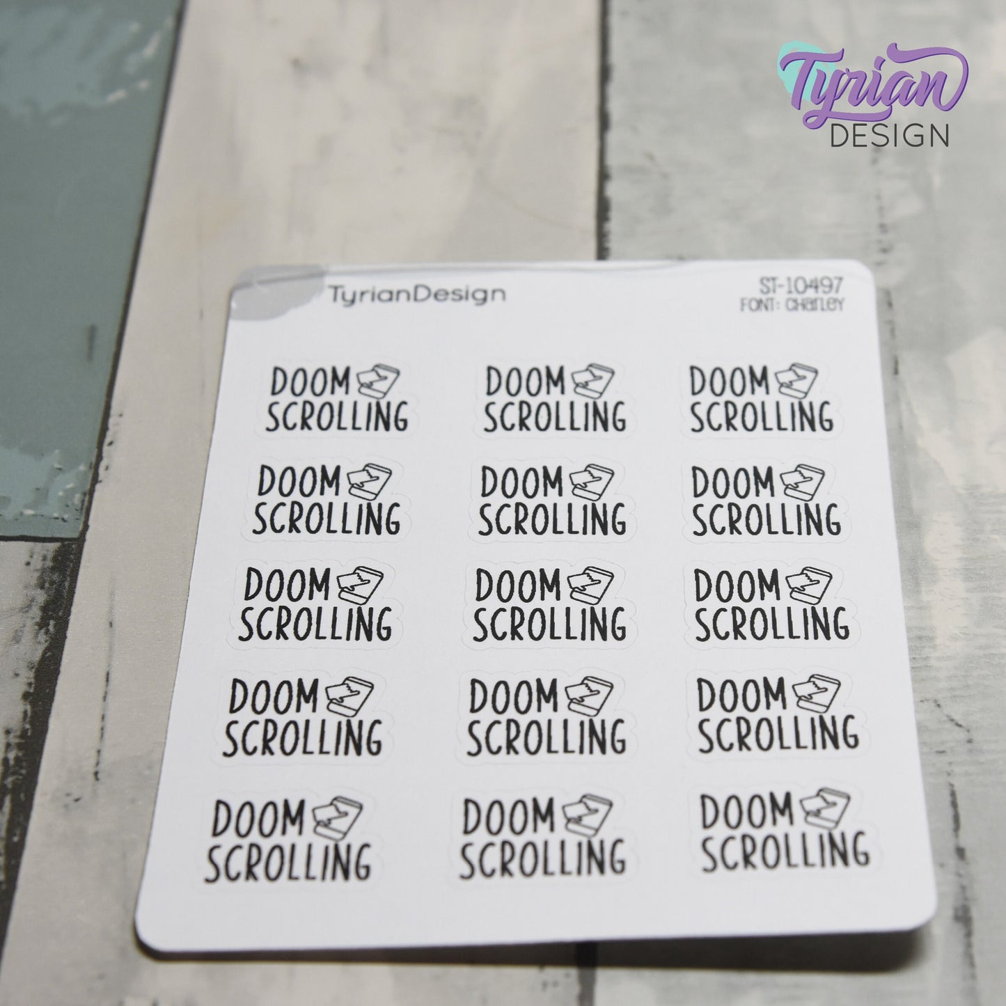 Doom Scrolling Sticker | 15 Stickers | .85" x .61" Each | Charley Font.