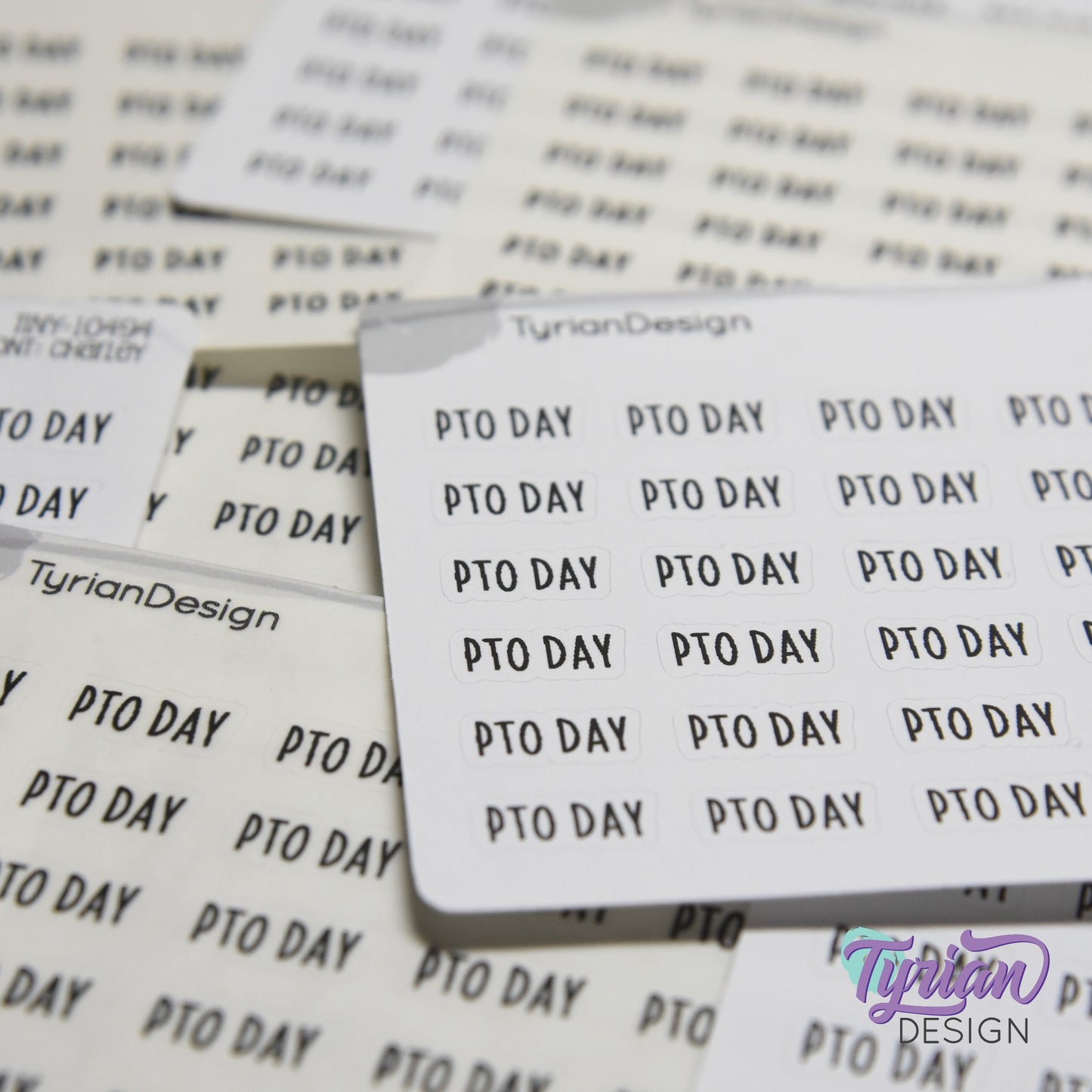 Tiny PTO Day Stickers | 30 Stickers | .54 x .26" each | Font: Charley