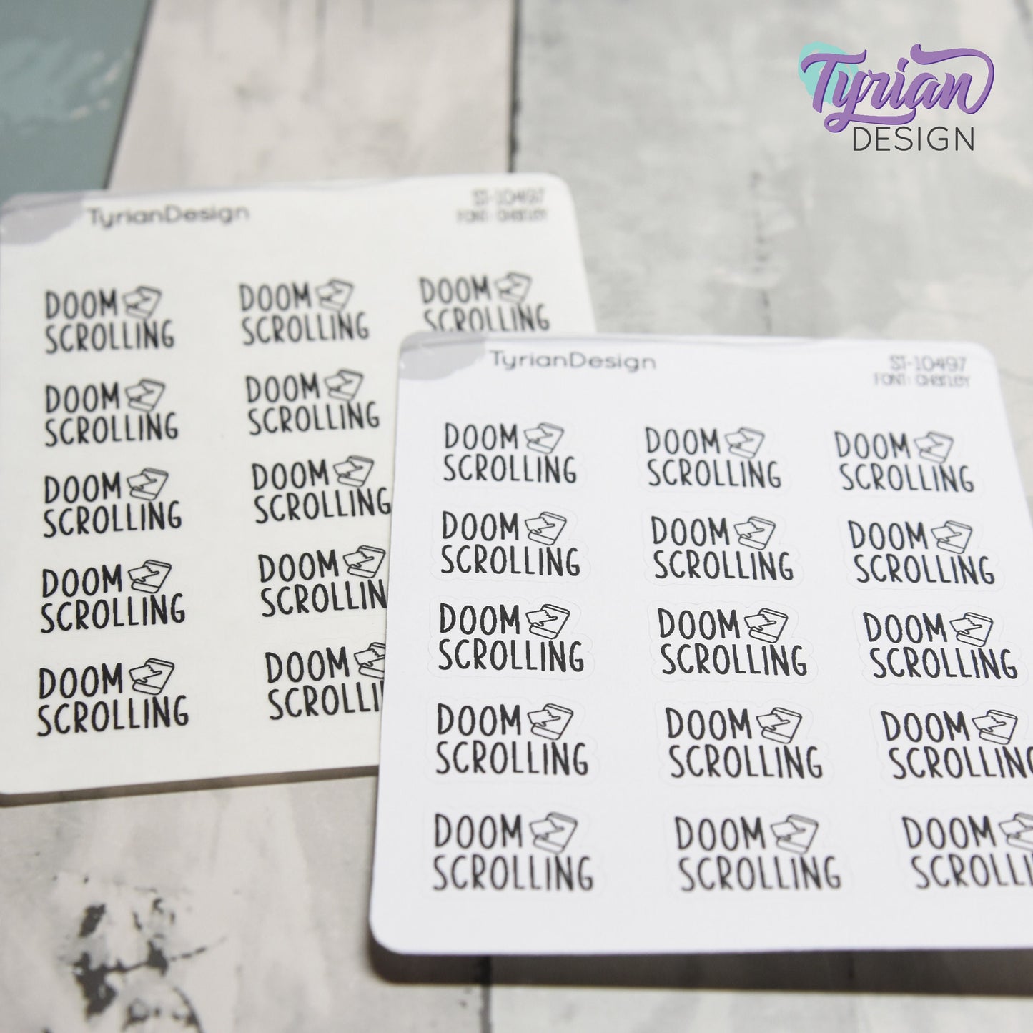 Doom Scrolling Sticker | 15 Stickers | .85" x .61" Each | Charley Font.