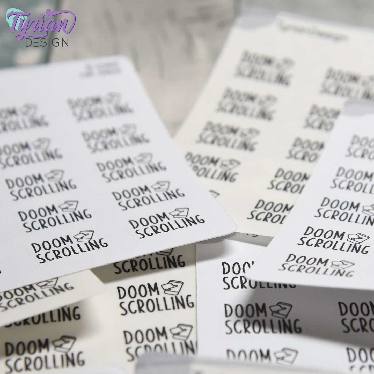 Doom Scrolling Sticker | 15 Stickers | .85" x .61" Each | Charley Font.