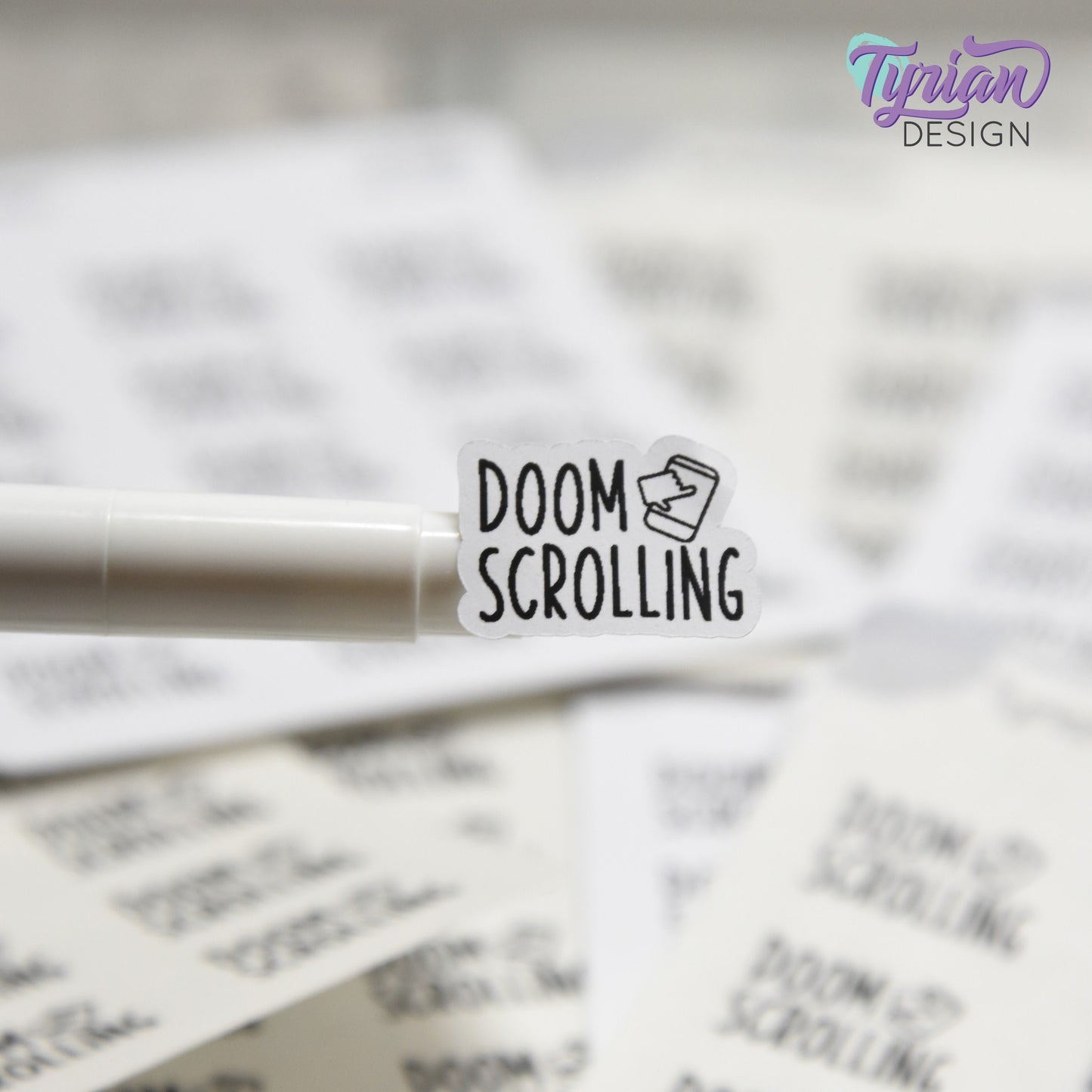 Doom Scrolling Sticker | 15 Stickers | .85" x .61" Each | Charley Font.
