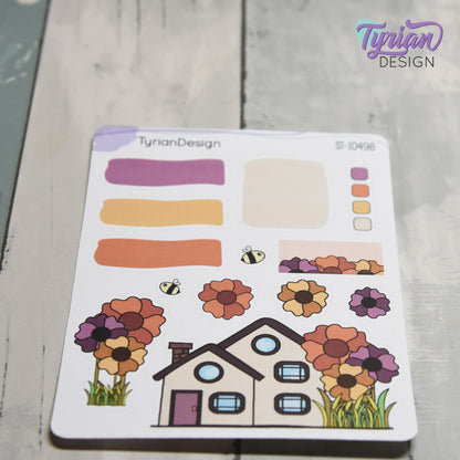 Fall Flower House Journal Stickers | 13 Stickers