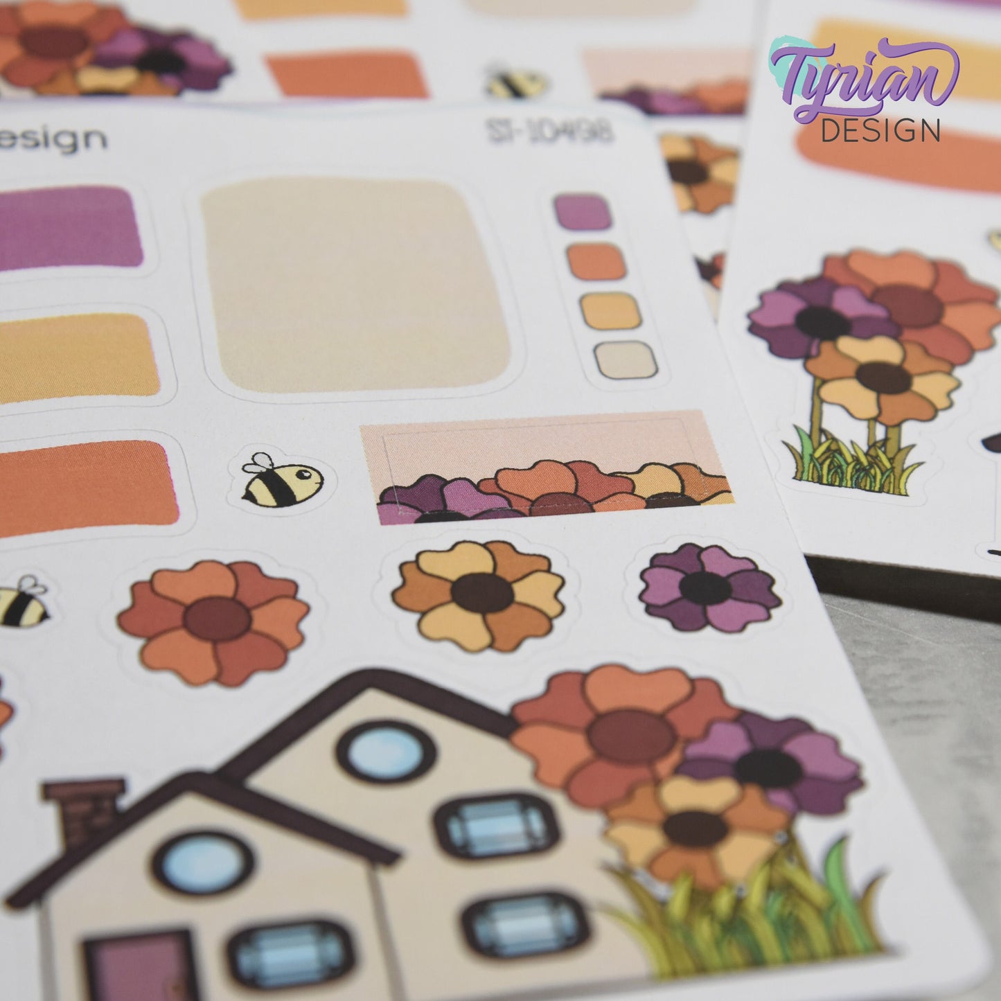 Fall Flower House Journal Stickers | 13 Stickers