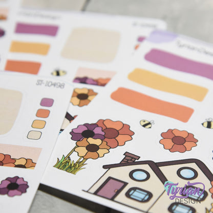 Fall Flower House Journal Stickers | 13 Stickers