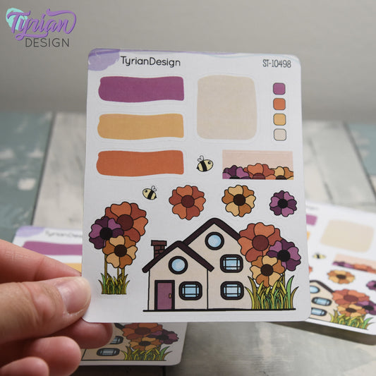 Fall Flower House Journal Stickers | 13 Stickers