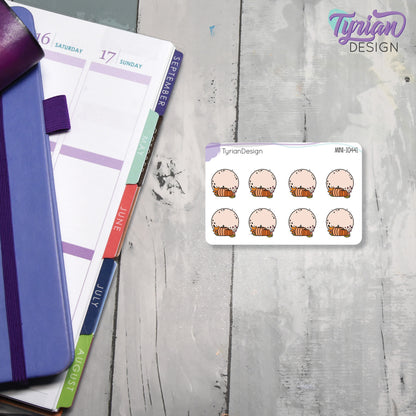 Mini Moon Stickers | Mini Sheet of Pumpkin Moon | 8 Stickers | .66 x .69" each | 3.375" x 2.125" Mini Sheet | White or Clear Matte