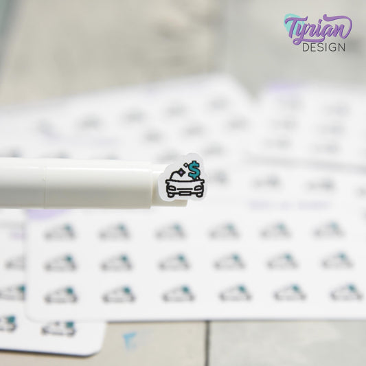 Car Payment Stickers | 18 stickers | .42 x .4" each