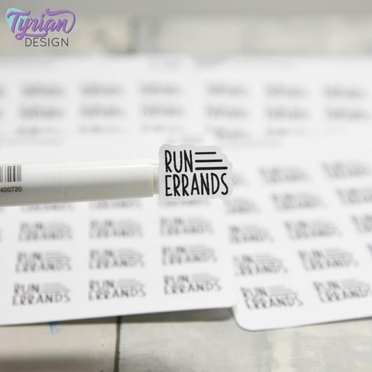 Run Errands Sticker | 20 Stickers | .74" x .58" Each | Charley Font