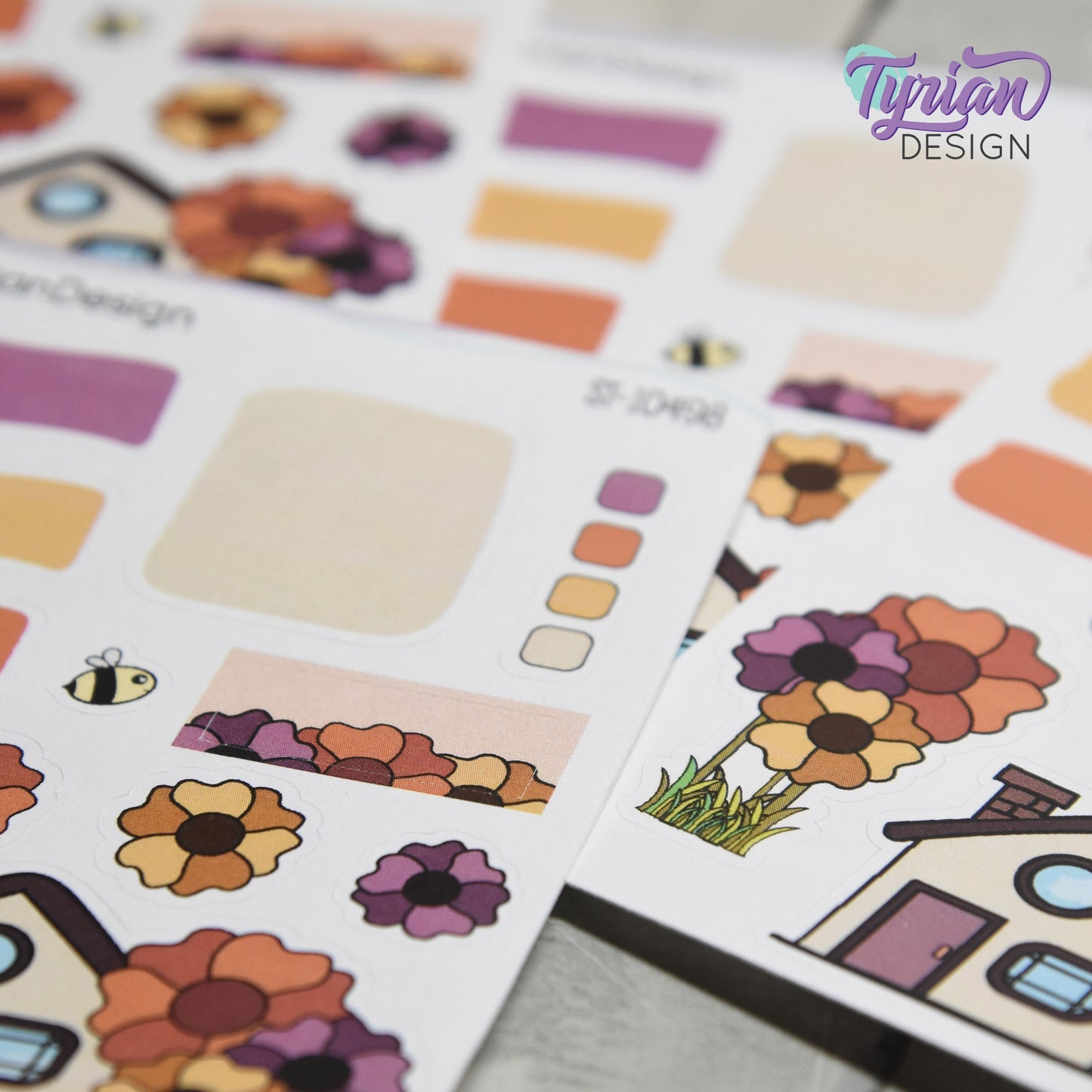 Fall Flower House Journal Stickers | 13 Stickers