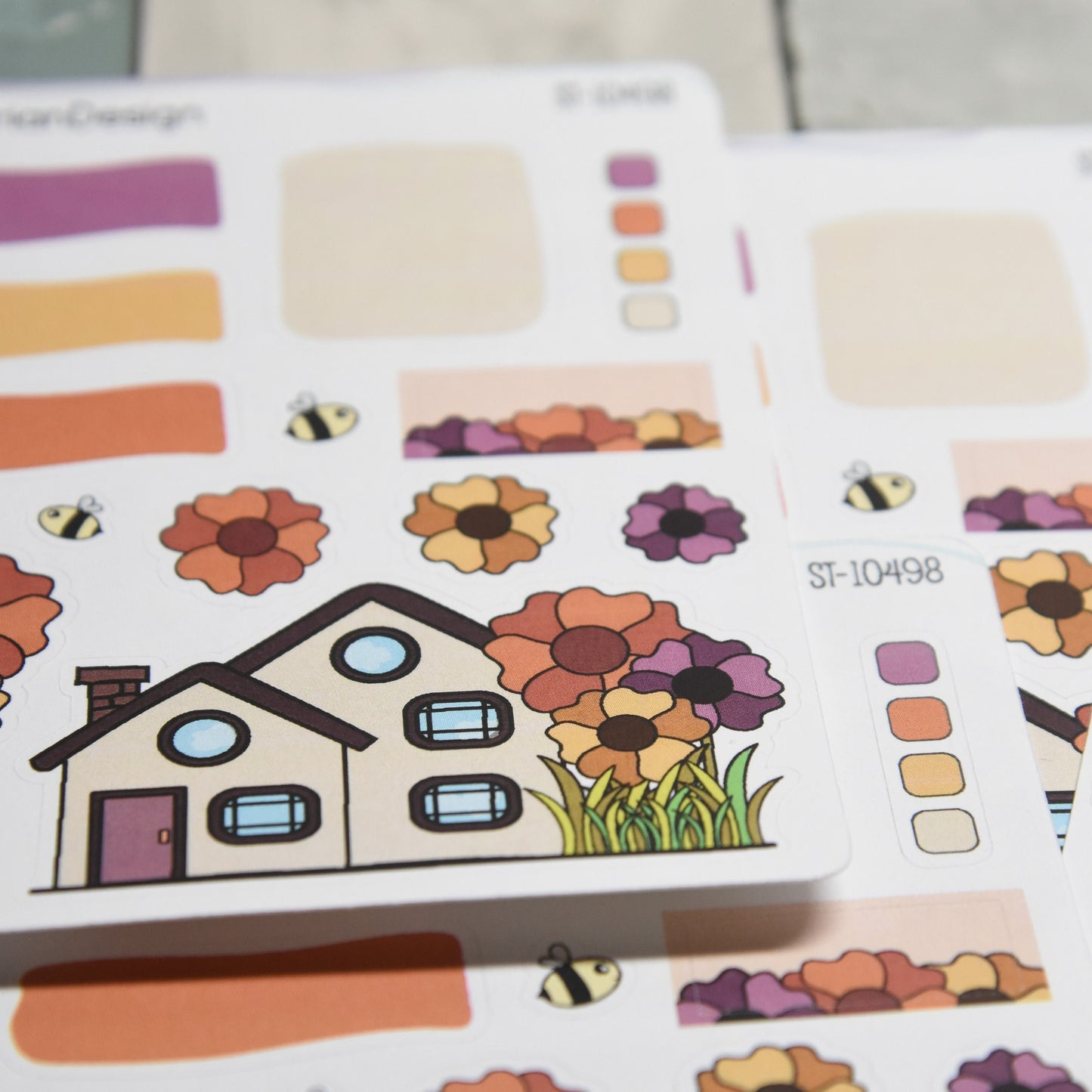 Fall Flower House Journal Stickers | 13 Stickers