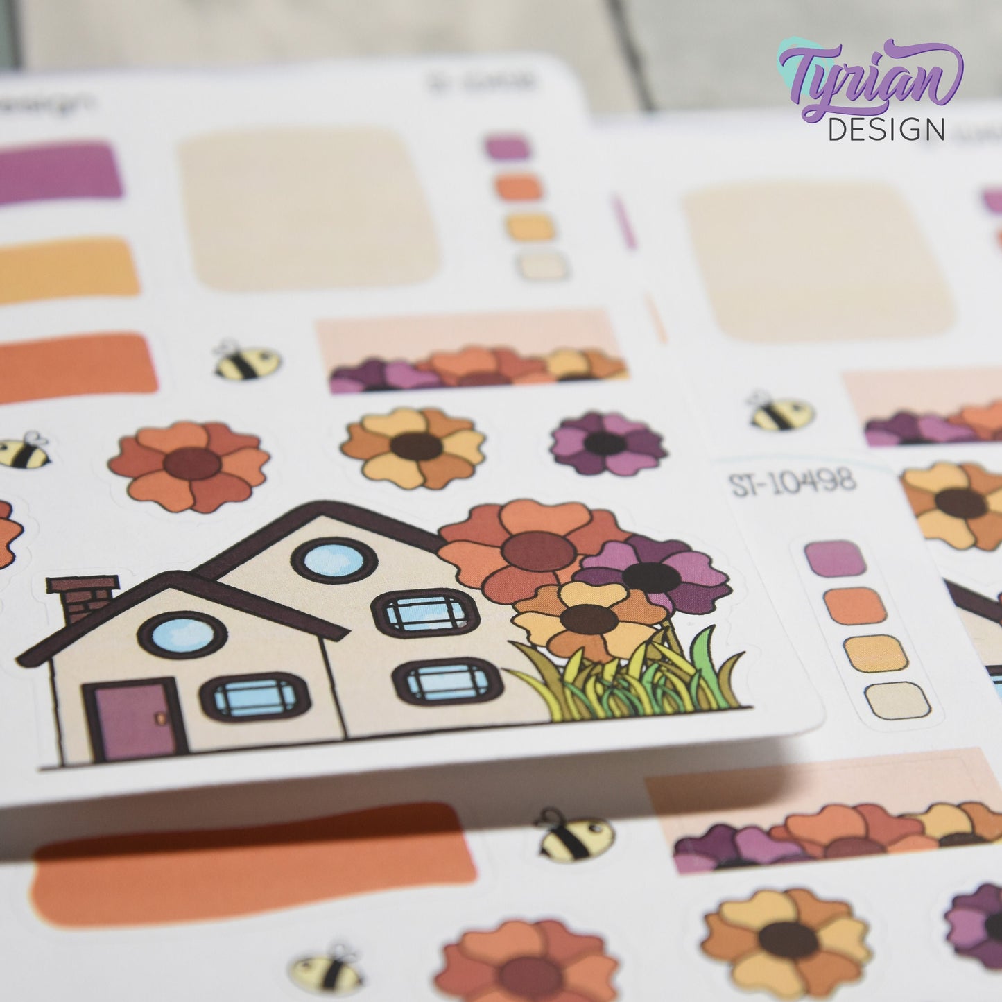 Fall Flower House Journal Stickers | 13 Stickers
