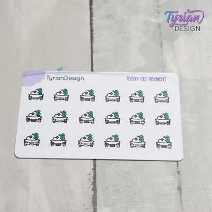 Car Payment Stickers | 18 stickers | .42 x .4" each