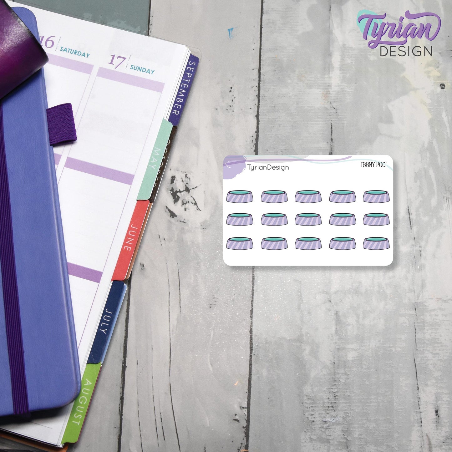 Pool Stickers | 15 stickers | .6 x .34" each