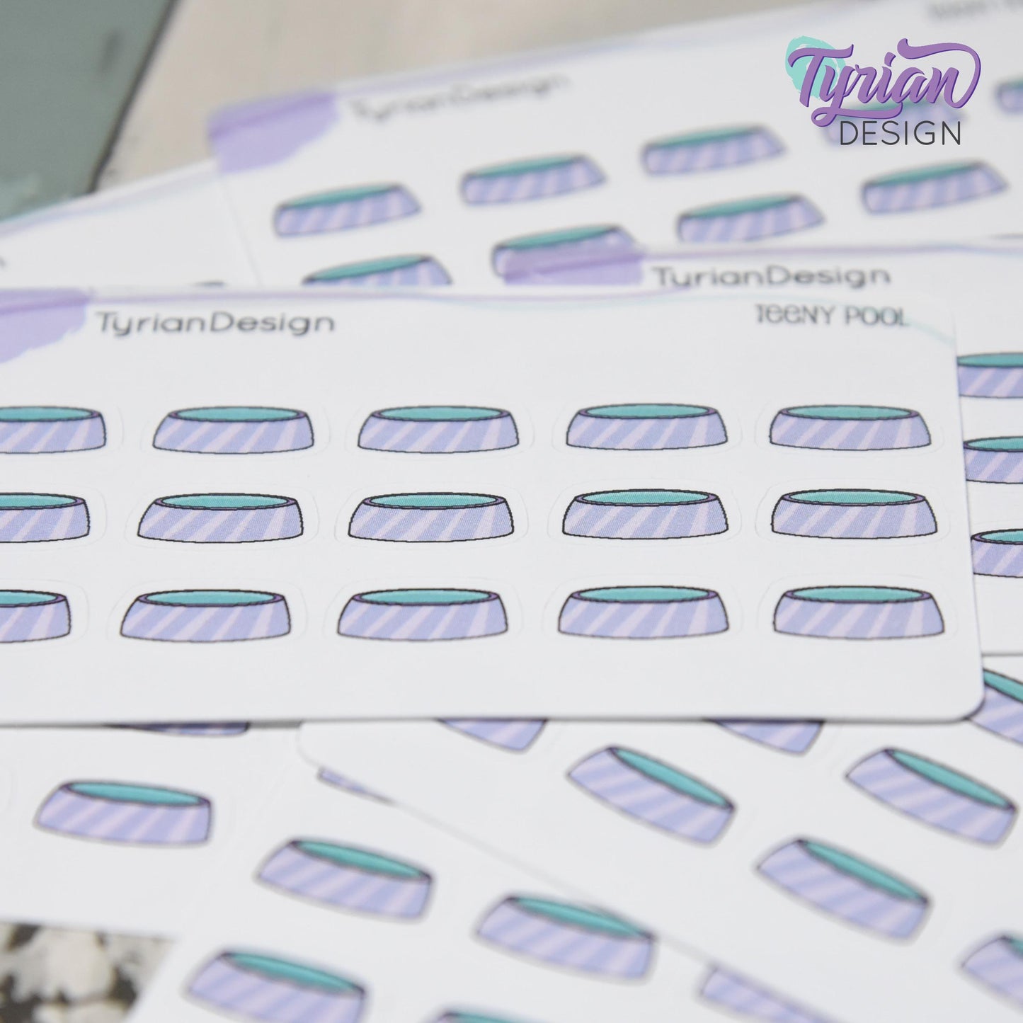 Pool Stickers | 15 stickers | .6 x .34" each