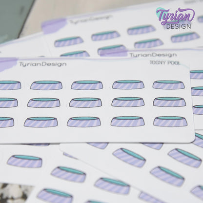 Pool Stickers | 15 stickers | .6 x .34" each