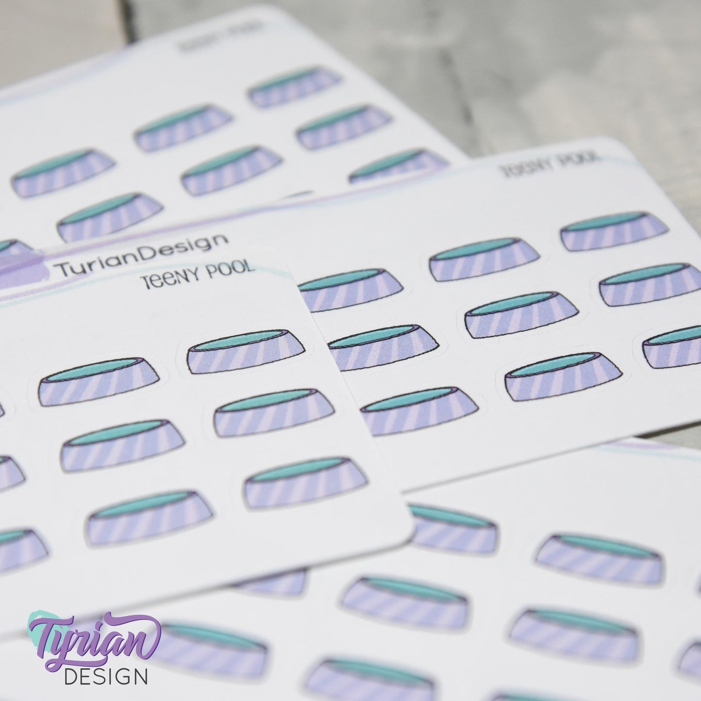 Pool Stickers | 15 stickers | .6 x .34" each