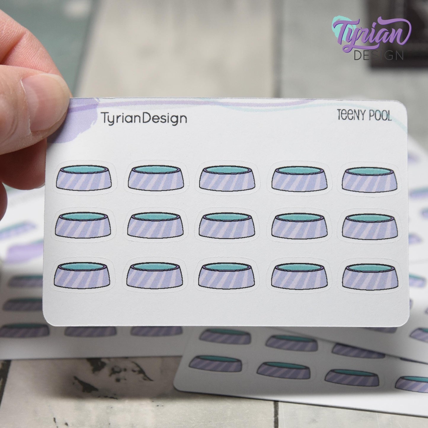 Pool Stickers | 15 stickers | .6 x .34" each