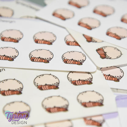 Mini Moon Stickers | Mini Sheet of Pumpkin Moon | 8 Stickers | .66 x .69" each | 3.375" x 2.125" Mini Sheet | White or Clear Matte