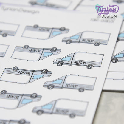 Delivery Stickers | 15 Stickers | 1.15" x .64" Each | Charley Font