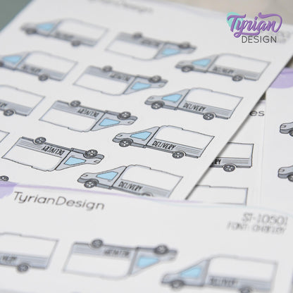 Delivery Stickers | 15 Stickers | 1.15" x .64" Each | Charley Font