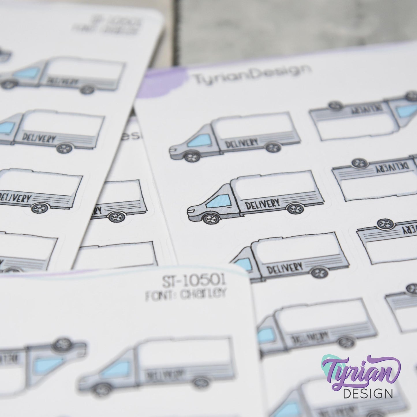 Delivery Stickers | 15 Stickers | 1.15" x .64" Each | Charley Font