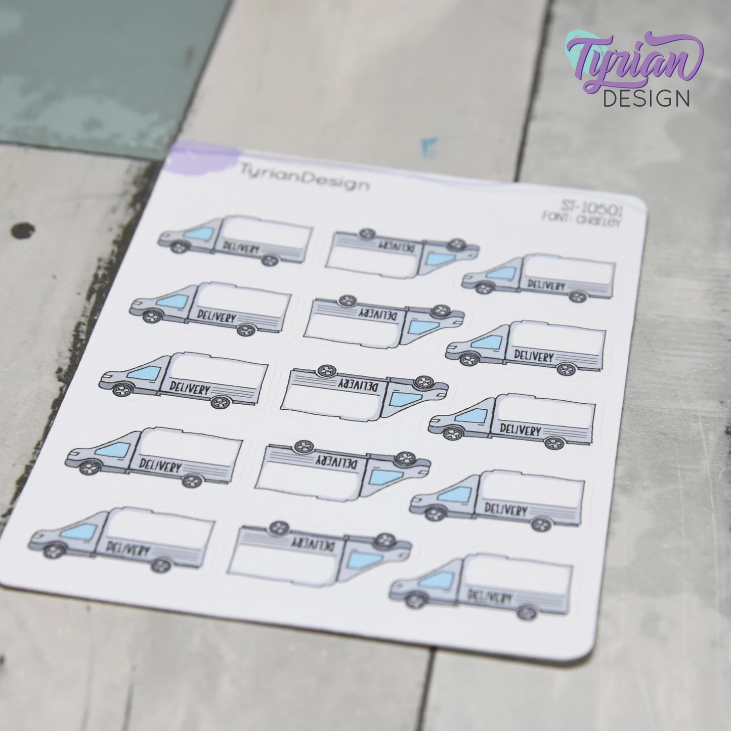 Delivery Stickers | 15 Stickers | 1.15" x .64" Each | Charley Font