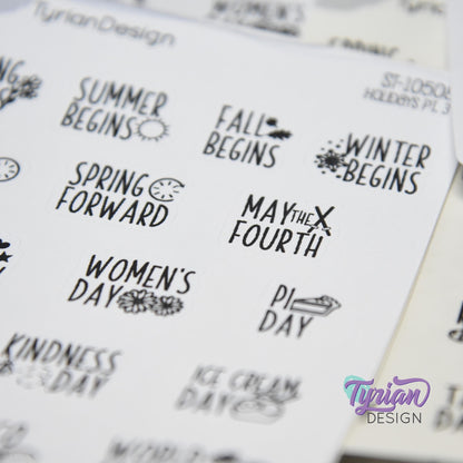 Holiday Stickers  | Icon Holiday Stickers Pt 3 | 16 Stickers | Font: Charley