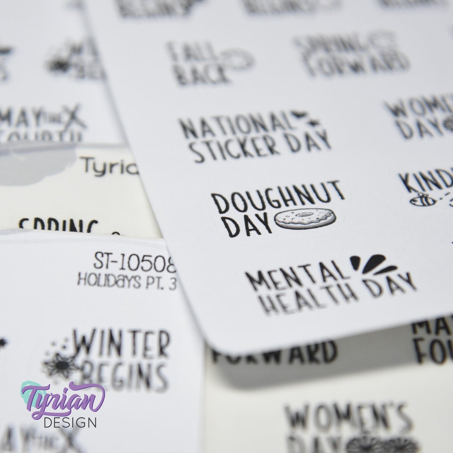 Holiday Stickers  | Icon Holiday Stickers Pt 3 | 16 Stickers | Font: Charley