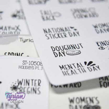 Holiday Stickers  | Icon Holiday Stickers Pt 3 | 16 Stickers | Font: Charley