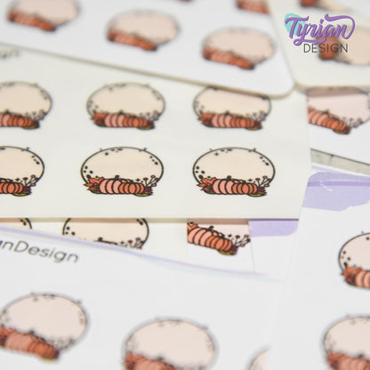 Mini Moon Stickers | Mini Sheet of Pumpkin Moon | 8 Stickers | .66 x .69" each | 3.375" x 2.125" Mini Sheet | White or Clear Matte