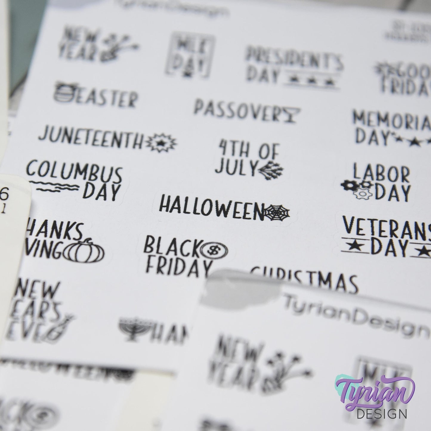 Holiday Stickers  | Icon Holiday Stickers Pt 1 | 19 Stickers | Font: Charley