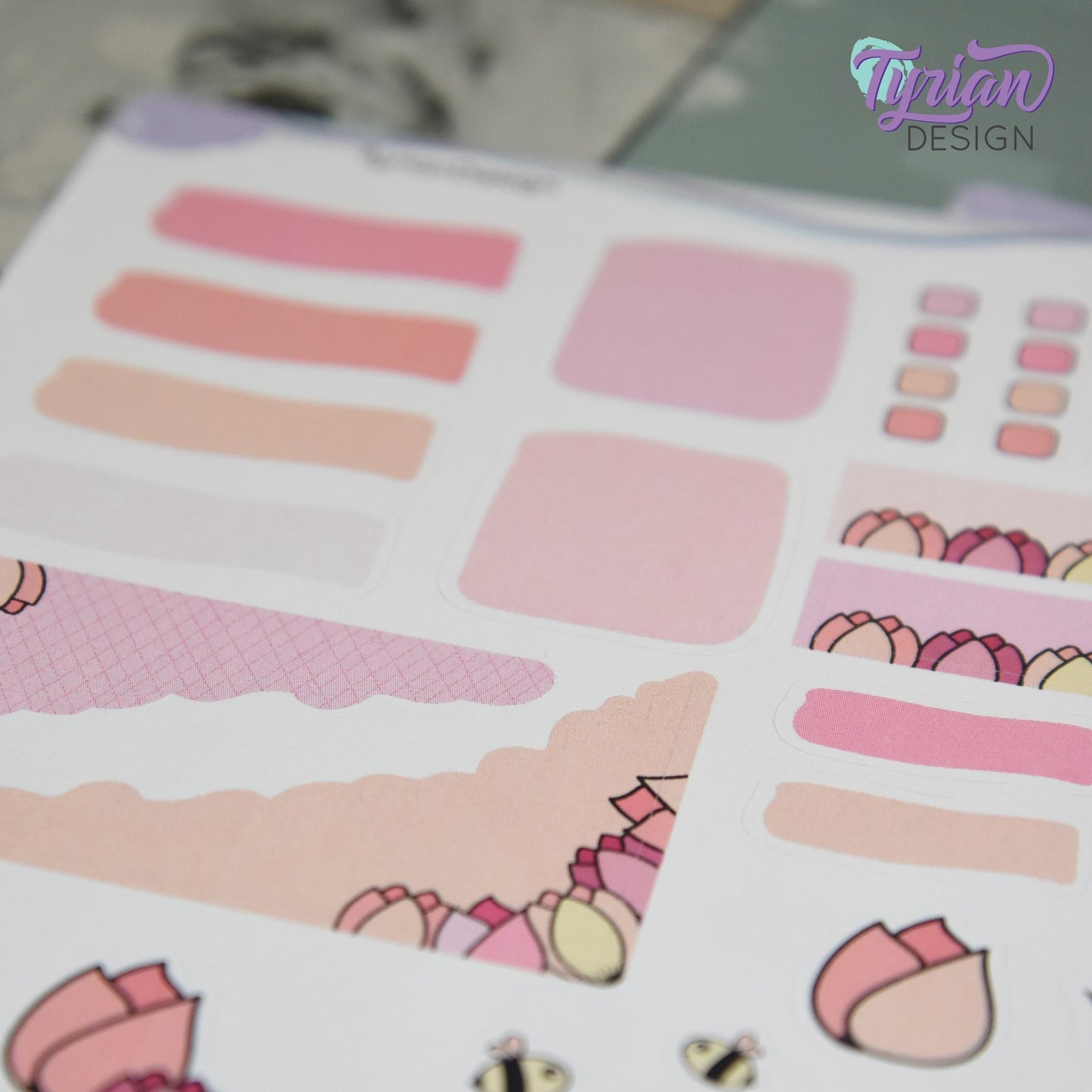 Tulip Flower House Journal Stickers  | Memory keeping stickers | Flower Planner Stickers | 28 Stickers | White or Clear Matte | 5x7" Sheet